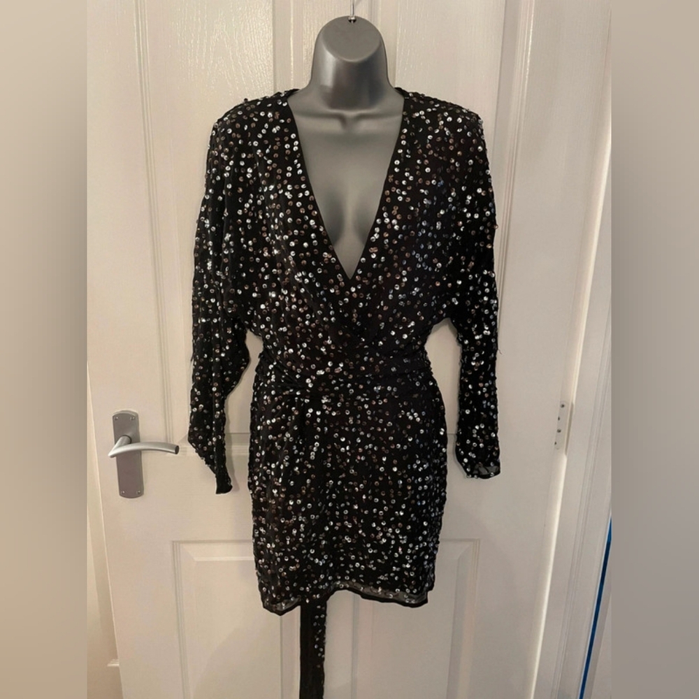 black sequin occasion dress